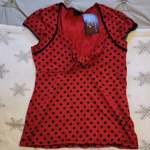 Red polka dot top